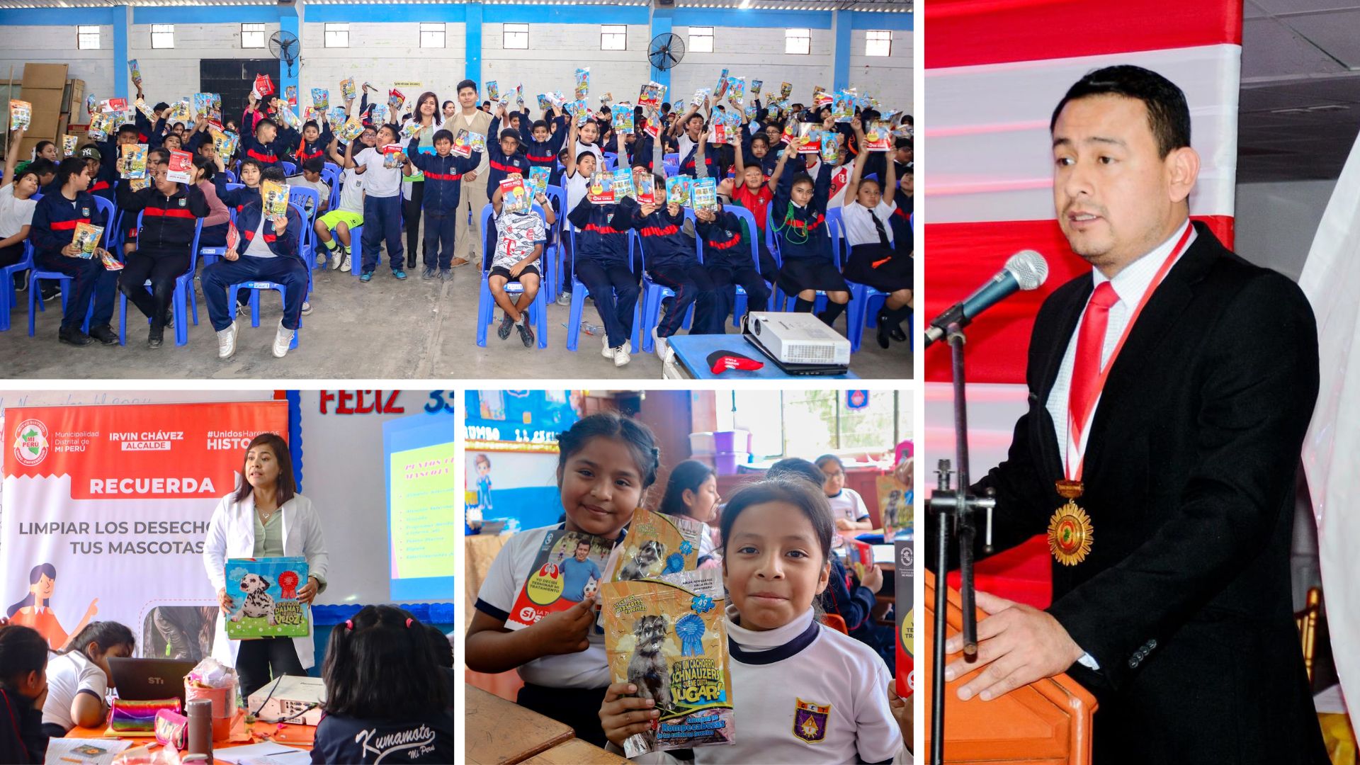 Municipalidad de Mi Perú entrega materiales didácticos a estudiantes de Kumamoto