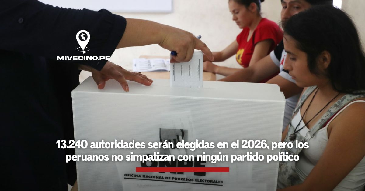 13.240 autoridades serán elegidas en el 2026: ¿con cuáles partidos simpatizan más los peruanos?