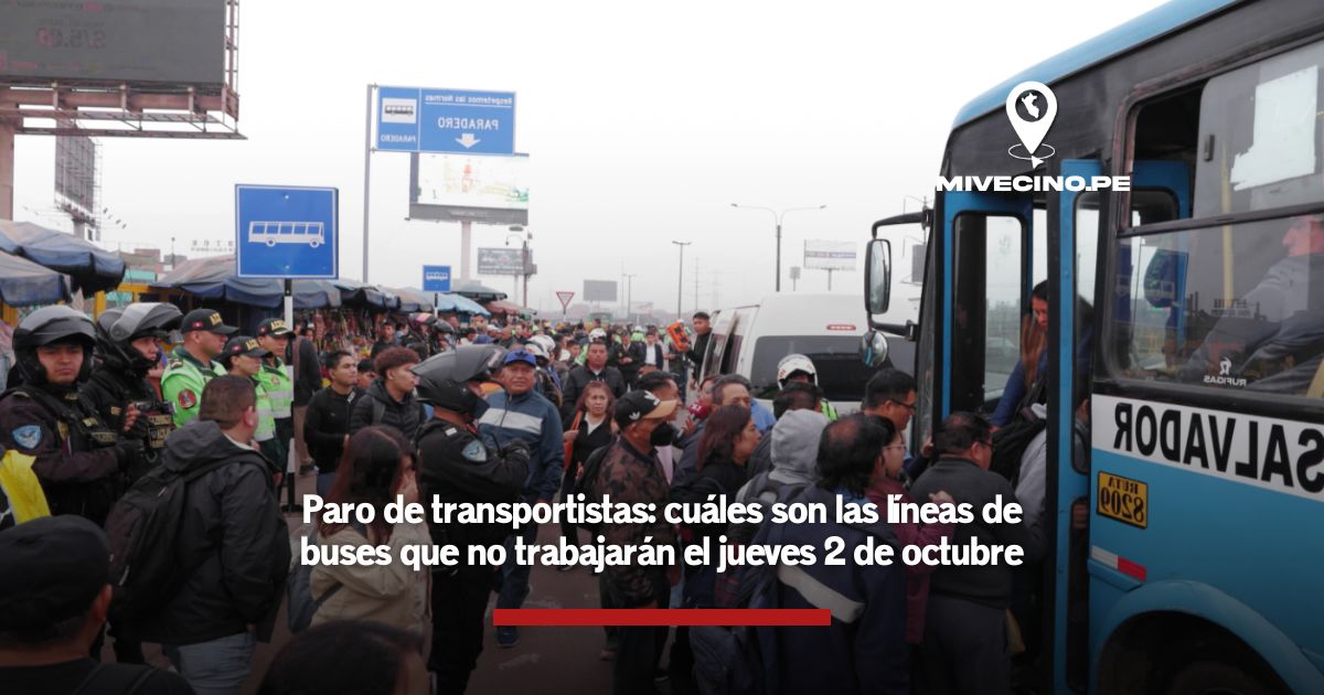 Paro de transportistas: cuáles son las líneas de buses que no trabajarán el jueves 2 de octubre
